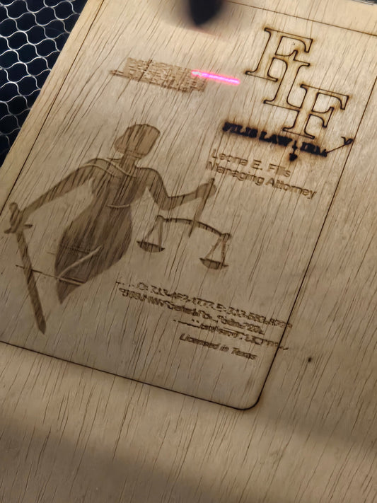 Handcrafted Custom-Carved Wooden Business Name Placard
