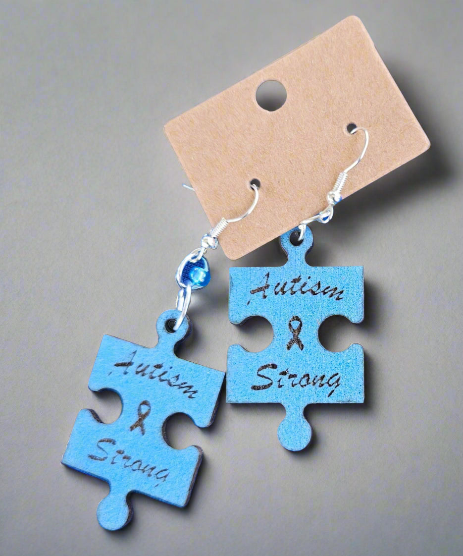 Handcrafted Puzzle Wooden Earrings