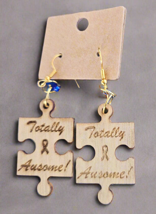 Handcrafted Puzzle Wooden Earrings