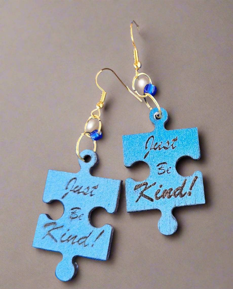 Handcrafted Puzzle Wooden Earrings