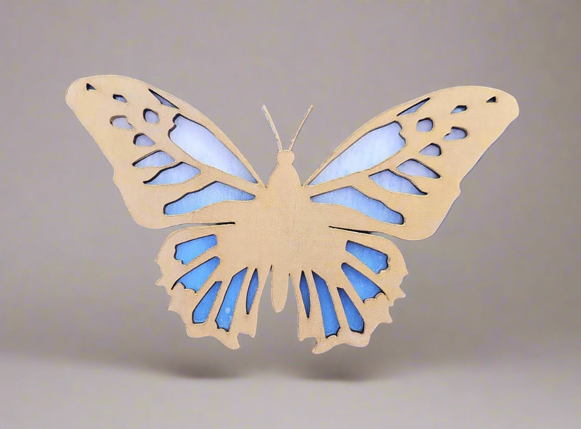 Handcrafted Carved Wooden Butterfly Decorative - Mother's Day Artwork