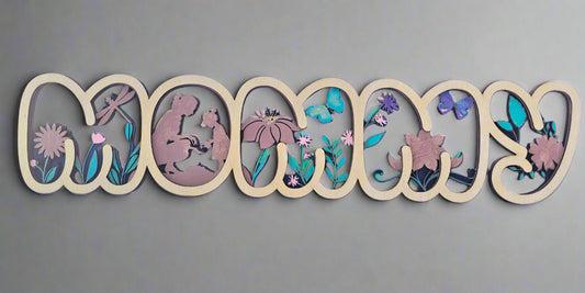 Handcrafted Carved Wooden Mommy Decorative - Mother's Day Artwork